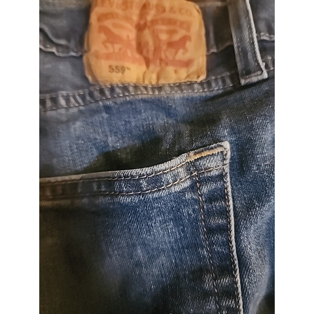 Levis 559 Relaxed Straight Jeans Stretch Denim Blue Mens Sz 56x30 Big Tall L100